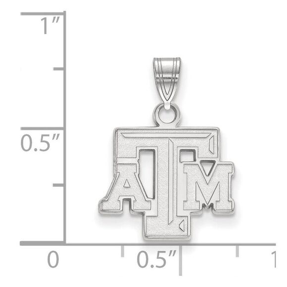 Sterling Silver Texas A&M U. Small Fancy 'TAM' Pendant - Picture 2 of 3